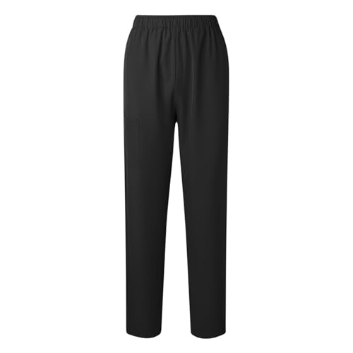 Image of Scrubs Pants for Women Plus Size Stretch Waisted Workwear Pants Medical Uniform Comfy Straight Leg Barrel with Pocket