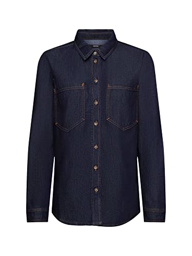 ESPRIT Damen 023EO1F301 Bluse, 901/BLUE Dark WASH, XL