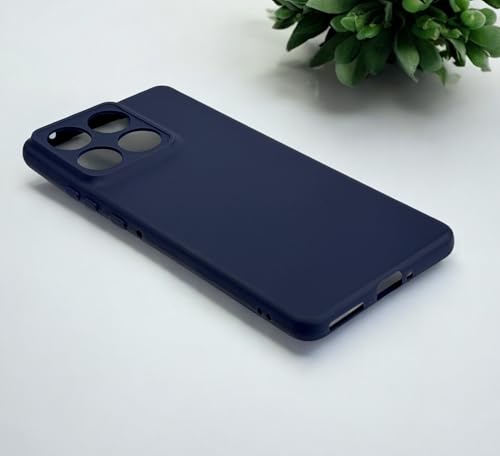 Image of SBMS Silicone Back Cover Case for Motorola Moto Edge 70 5G | Soft Micro-Fibre Lining Inside | Camera Protection Bump | Shockproof Back Cover Case for Moto Edge 70 (Candy Cloth Blue)