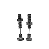 ORFOFE Pendientes de Acero Inoxidable Hexagonales Tornillo con Cierre Roscado Diseño Exagerado Americano Unisex Negro Accesorios Resistentes para Fiestas y Uso Diario