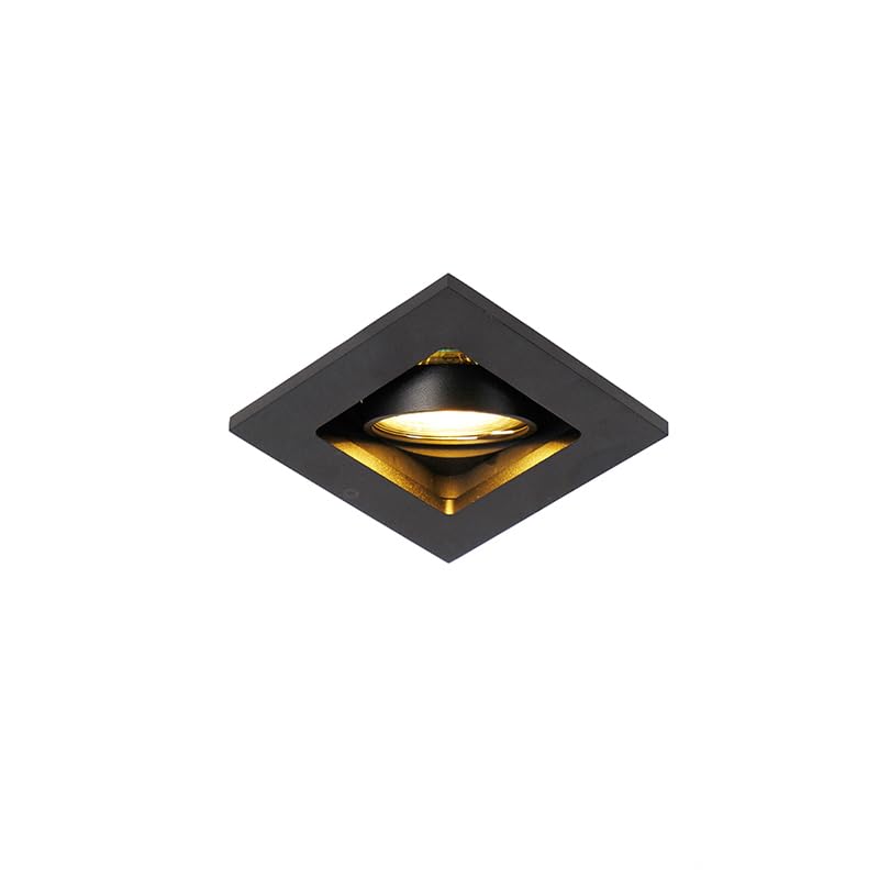 Qazqa - Smart recessed Spotlight Black incl. WiFi GU10 Adjustable - Qure- - Modern - LED GU10 | 1 Way Light - Aluminium Recessed Way Light - Suitable for Living Room I Kitchen I Bedroom I