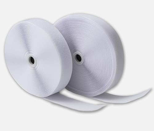 IPEA Ruban à coudre (non adhésif) - 25 m x 50 mm - Bande extra forte de 5 cm de large pour décoration de maison et vêtements de couture - Corde crochet et anneau - Blanc BS0330750/01