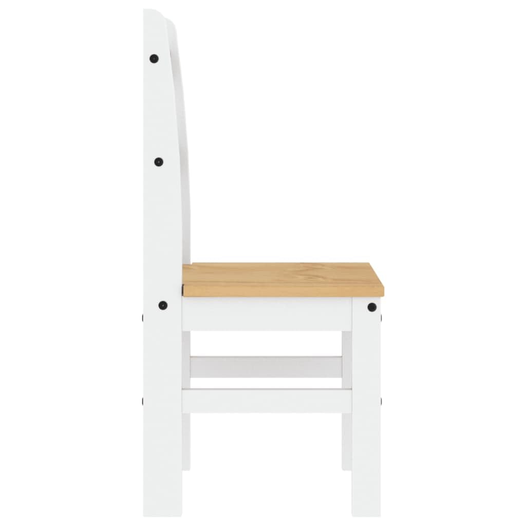 vidaXL Lot de 2 Chaises à Manger, Sièges à Dîner, Chaises de Repas, Meubles de Salle de Séjour Cuisine Maison Intérieur, Blanc Bois Massif de Pin