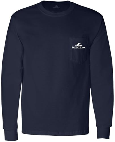 Koloa Surf Classic Wave Long Sleeve Pocket Tees - Heavy Cotton T-Shirts S-5XL2