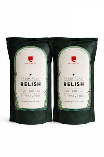 Image of Cafe Coffee Day Relish 200 Gm Each (Pack Of 2) | Filter Coffee Powder | 70% Coffee & 30% Chicory, Medium To Dark Roast | South Indian Filter Coffee Powder, Packet