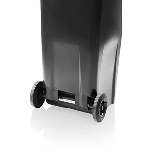 STORM TRADING GROUP 240 Litre Outdoor Wheelie Bin Grey/Black Standard Household Size Bin With Rubber Wheels For Trash and Rubbish