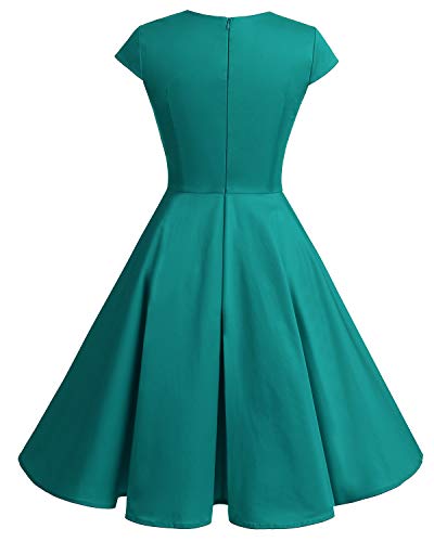 Bbonlinedress Women's Vintage 1950s cap Sleeve Rockabilly Cocktail Dress Multi-Colored