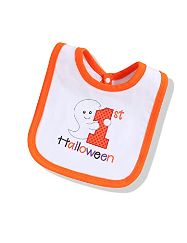 Baby Bibs My First Halloween Baby Boys Girl Bibs for Halloween Drooling and Teething (Pumpkin Orange)
