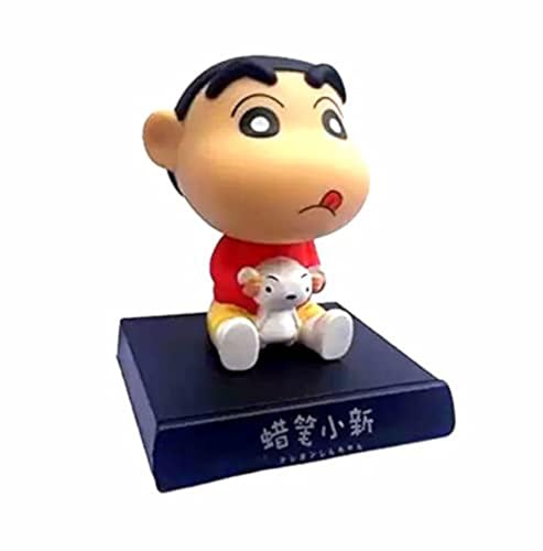 Image of Super Hero Action Figure Limited Edition Bobblehead with Mobile Holder for Car Dashboard, Office Desk & Study Table (Shinchan)