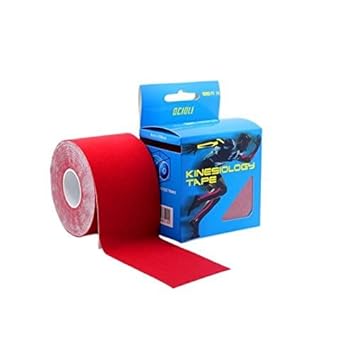 WorldCare Red2pieces 5cm 5m Kinesio Tex Tape Athletic Tapes Strapping Exercise Beactive Kinesiotape Tape Medical Roll with One Carton