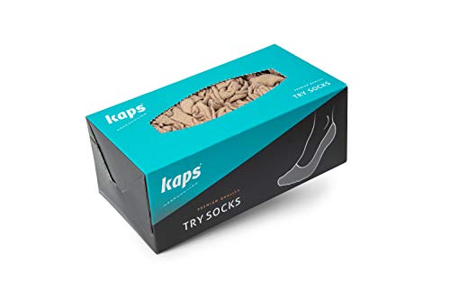 Kaps Calcetines de Prueba, Calcetines Higiénicos para Probarse los Zapatos, Caja de Calcetines Desechables para los Pies, 72 Pares de Calcetines de Material Nylon de 20 Deniers de Talla Única