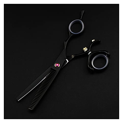 Ciseaux de coupe de cheveux noirs rotatifs pour changer de style dans son salon