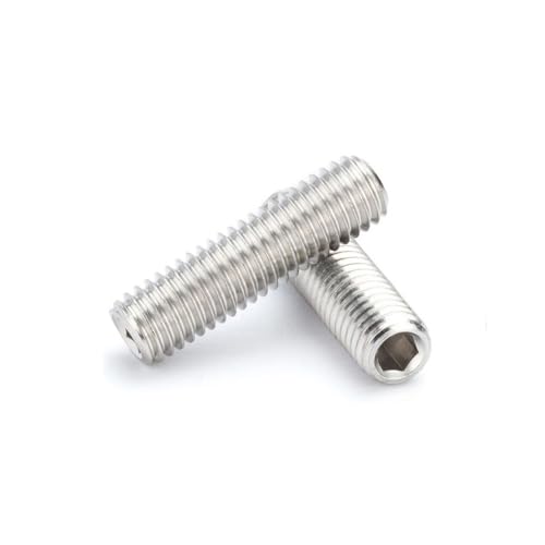 GZSYWZ 20 Piezas Tornillos Allen Sin Cabeza - Acero Inoxidable 201 Tornillo Prisioneros con Hexágono Interior Rosca Completa Métrica, M3 x 6mm (20 Piezas)