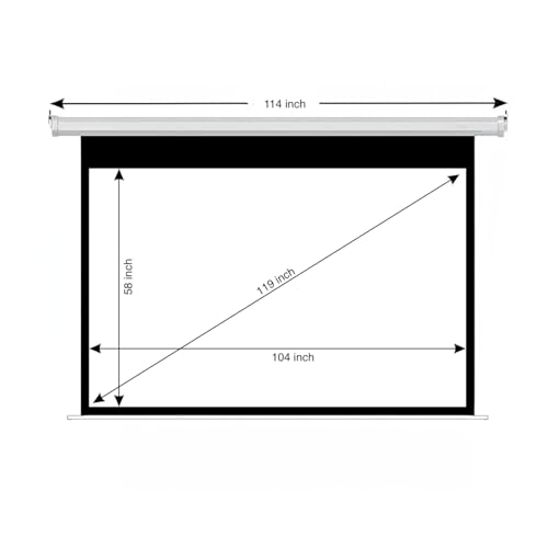 Image of BIG VUE Manual Pull Down Projector Screen, High Gain White Fabric Insta Lock - Auto Lock Projection Screen for Classroom, Home Theatre or Office (119 Inch, 16:9 Aspect Ratio)