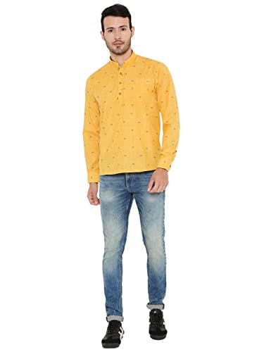 Image of Maharaja Linen Regular Short Kurta with Ful Sleeves for Men