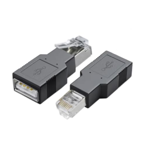 Paquete de 2 adaptadores de red USB a RJ45 Ethernet USB 2.0 hembra a Ethernet macho para módems de escritorio