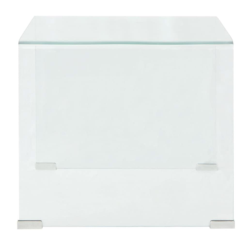 vidaXL Table Basse 49,5 x 50 x 45 cm Verre trempé Transparent