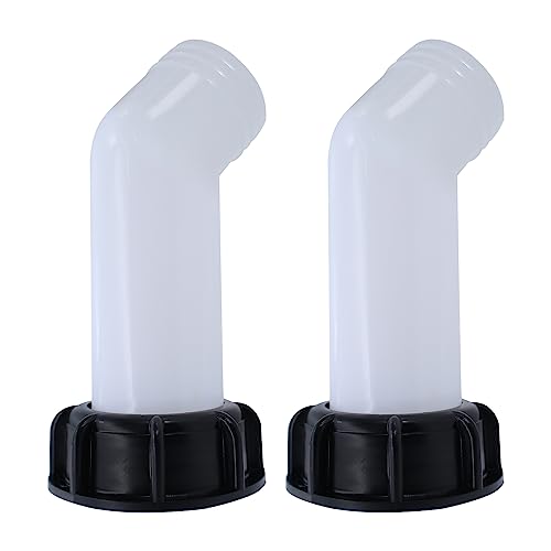 RUNYU Lot de 2 robinets de sortie IBC, adaptateur IBC S60 x 6, filetage grossier, bec de sortie IBC, accessoires de réservoir IBC, couvercle de vidange, bouchon de...