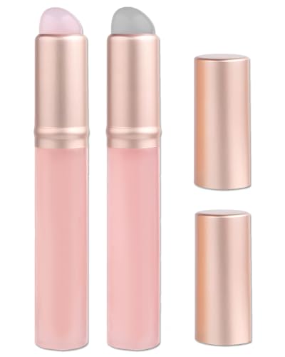 2 Pcs Lip Brush for Lipstick,Silicone Lip Brushes,Lip Makeup Applicator Beauty Tool with Lid