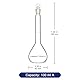 Labasics 100 ml Messkolben, Präzisionsklasse A Borosilikatglas, transparenter Glasstopfen, Ideal für Chemische und Analytische Labore