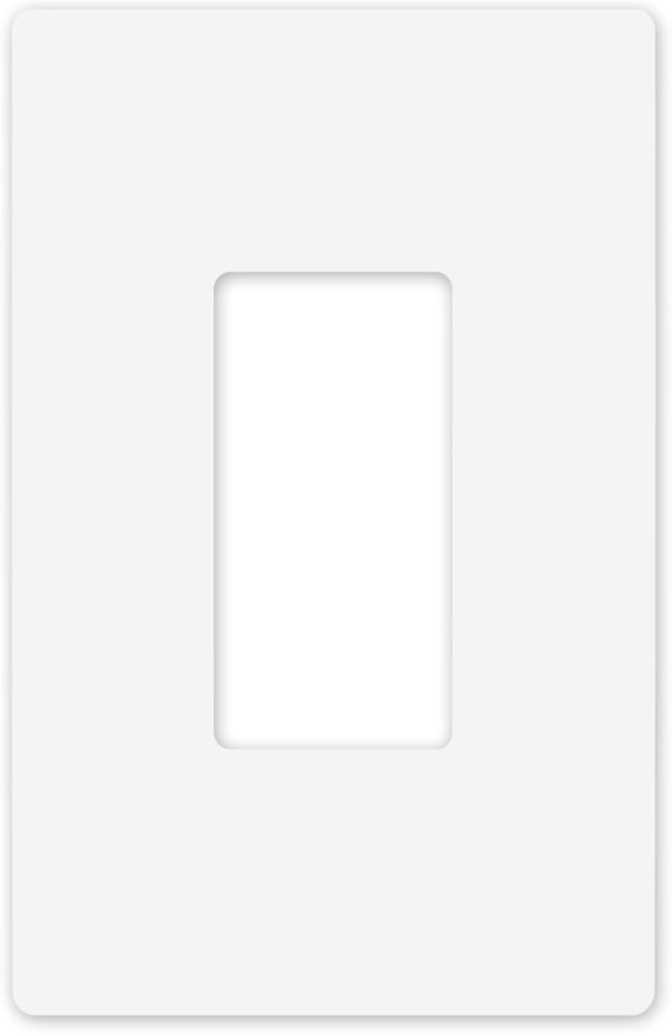 Art Plates - OVERSIZED Screwless Child Safe Switch Plate - 5.5" x 3.5" - Jumbo 1 Gang Decorator GFCI Style - Unbreakable Polycarbonate - One Gang Screwless Light Switch Cover Plate - Glossy White
