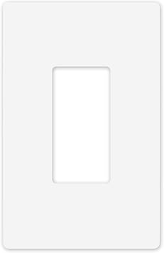 Art Plates - OVERSIZED Screwless Child Safe Switch Plate - 5.5" x 3.5" - Jumbo 1 Gang Decorator GFCI Style - Unbreakable Polycarbonate - One Gang Screwless Light Switch Cover Plate - Glossy White