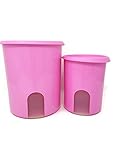 Tupperware 2 Pc Pink Reminder Canister Set 12 C/2.8 L and 8 C/1.9L