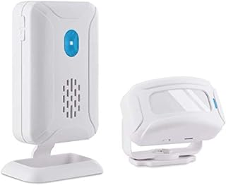 Nineleaf Wireless PIR Motion Sensor Detector Security Alarm Chime with Night Light for Shop Store Office Home Front Door Entry Welcome Doorbell, Mailbox Alert, Garage Driveway AlarmWhite