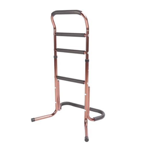 Bettgitter für die Sicherheit älterer Erwachsener, Bettstock für Senioren, Tragbare Stuhlaufstehhilfe mit 4 Ergonomischen Griffen, Nachttisch Hilfsschienen aus Aluminiumlegierung