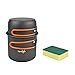 Tentock Camping Kochgeschirr Set Leicht Outdoor Kochset Aluminium Faltbar Pfannen & Töpfe Set Tragbar für 2-4 Personen Geschirr Set Camping Kochutensilien für Backpacking Wandern Picknick(2 in 1)