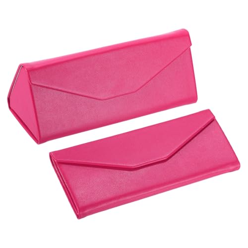Image of PATIKIL Foldable Glasses Case, Triangle Magnetic Sunglasses Organizer Case PU Leather Hard Eyeglass Case for Women (2 Pcs)