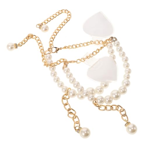 BESTYASH Pearl Beaded Heel Straps Women's High Heels Shoe Laces Adhesive Detachable Ankle Straps for Loose Shoes