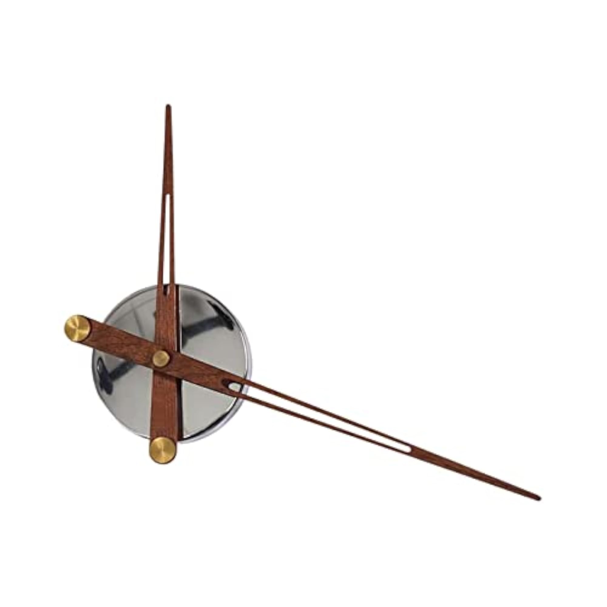 Wood Clock Movement Replacement Mechanism with Silver Pointers