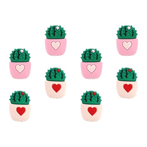 jojofuny Lot de 8 Protège-câbles en Silicone Anti-déchirure de Cactus, Protection du Câble de Chargeur Usb, Manchon Adorable pour Câble de Données, Compatible Chargeur, Accessoire
