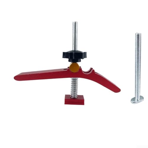 Placa de presión de sujeción de aleación de aluminio con ranura en T para carpintería y metalurgia, 120 x 156 mm, compatible con sierras de mesa y accesorios T-Track, color rojo