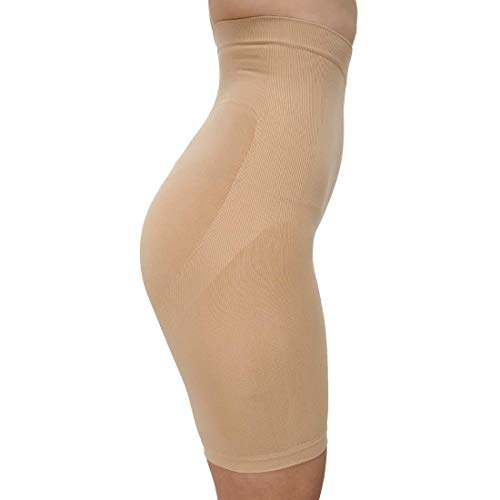 GLAMROOT Women's Seamless High Waist Tummy Control/Tummy Tucker Shapewear Shorts,Free Size