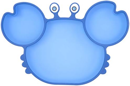 Qshare Toddler Plate, Portable Baby Plates for Toddlers and Kids, BPA-Free Strong Suction Plates for Toddlers, Dishwasher & Microwave Safe Silicone Placemat 9x6x1.4 inch