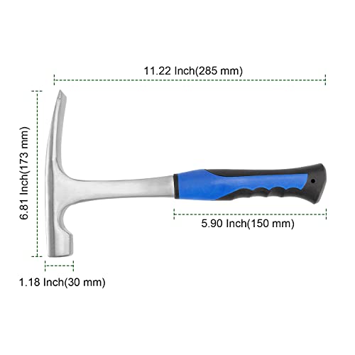 Pingeui 2 Pack 32 Oz Brick Hammer, Rock Pick Hammer With Flat Head And Shock Reduction Grip, Masonry Hammer For Mining Prospecting Geological Study #TOP1