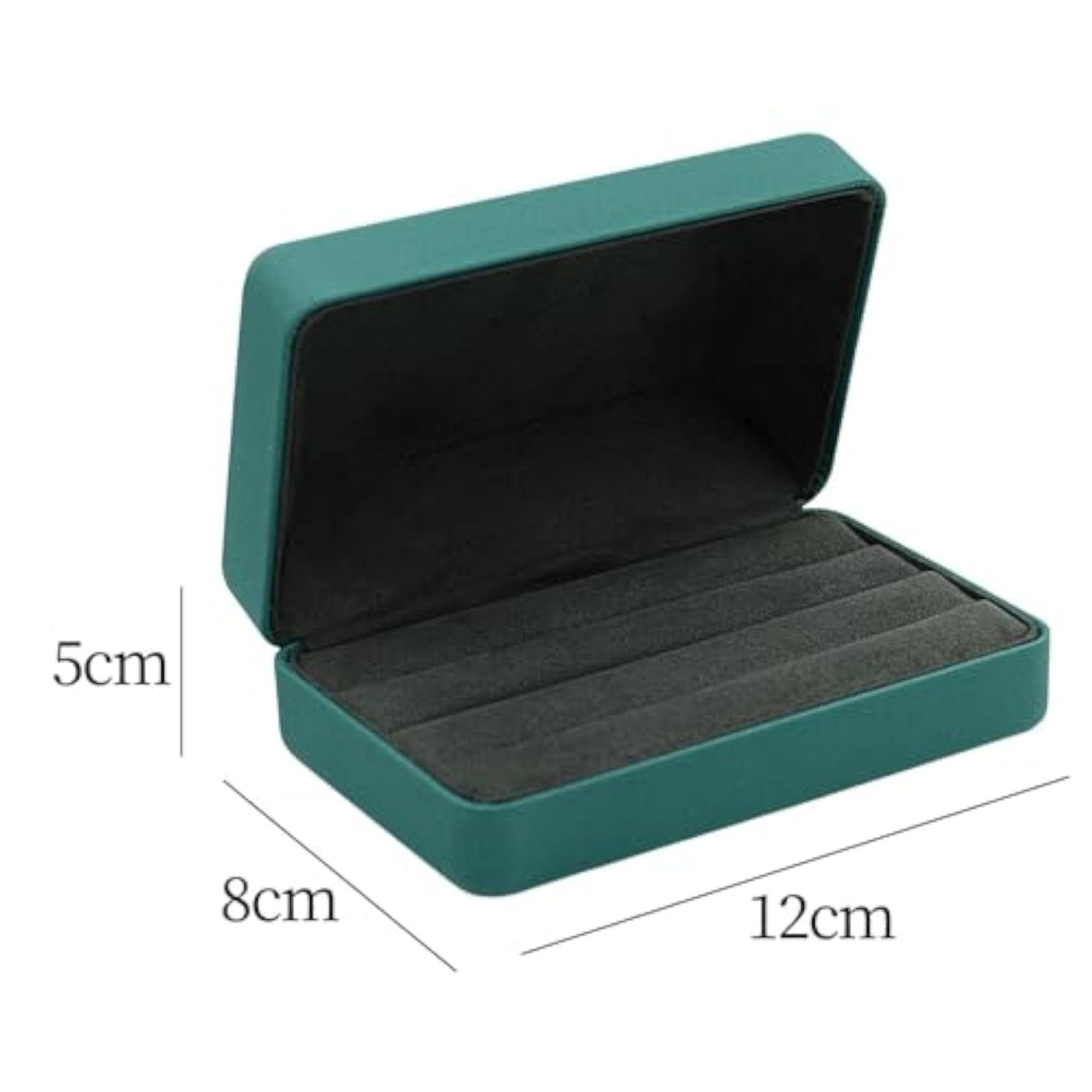 PU Leather Ring Storage Box for Multiple Rings, Green