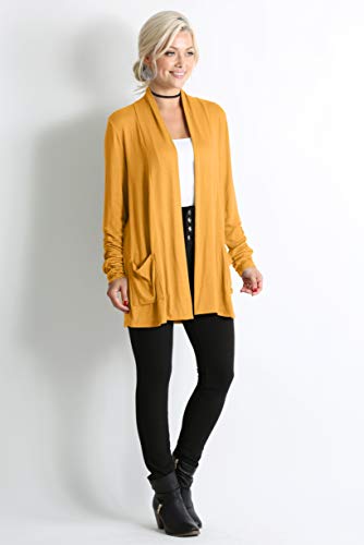 Simlu Long Sleeve Lightweight Cardigan Sweater for Women with Pockets Reg. and Plus Size2