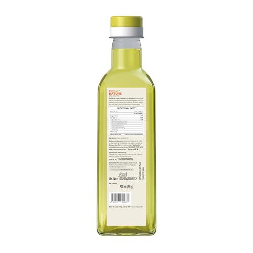 Image of Pro Nature 100% Organic Sunflower Oil, 500ml