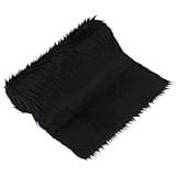 BENECREAT Tessuto In Pelliccia Sintetica Nera Da 100cm, Tessuto di Peluche Morbido Da 30cm, Materiali per Cucito e Artigianato per Costumi, Tappeti, Cuscini, Decorazioni