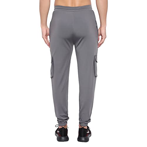 Image of BLUE STAR SHARK Men's Premium Stretchable Cargo Joggers | Regular Fit, Stylish Track Pants with Pockets | Soft Smooth Feel, Logo on Front, Comfortable Everyday Wear