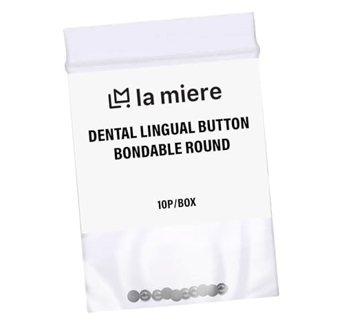 LA MIERE 10Pcs Dental Orthodontic Lingual Button Bondable Stainless Steel Round Base (Bondable Buttons Round)
