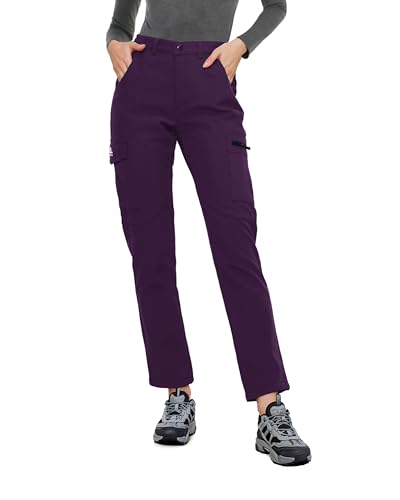 ATLASLAVA Wanderhose Damen Winter Gefüttert Softshellhose Skihose Winterhose Frauen Wasserdicht Trekkinghose Outdoor Hose Lila 2XL