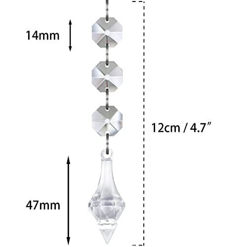 Jishi 30pk Crystal Finial Ornaments for Christmas Tree Decorations, Shatterproof Acrylic Hanging Crystals, Clear Plastic Finial Drop Christmas Ornaments for Centerpiece Chandelier Decor Party Supplies