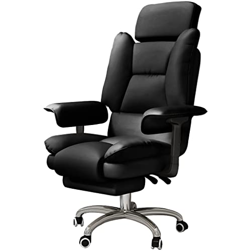Silla ejecutiva Sillas ejecutivas Silla giratoria de Cuero para computadora con reposabrazos elevables, Silla de Oficina Moderna con reposapiernas retráctil, Silla gerencial reclin