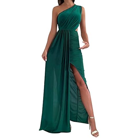 Womens Elegant One Shoulder Maxi Dress Cover