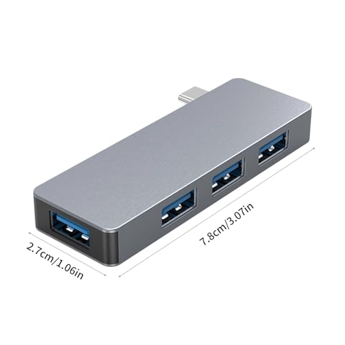 Hub USB 3.0 de 5 Gbps y aluminio con 4 puertos de transmisión rápida 3