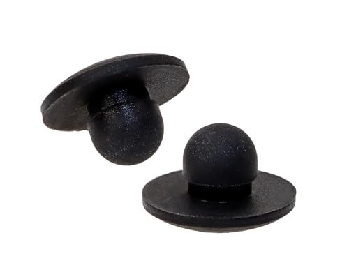 Image of ONLYKXY 10 Pcs Silicone Round Snap in Type Locking Furniture Hole Plugs Button Protective Cover Cap Head (5mm /0.19inch, Black)